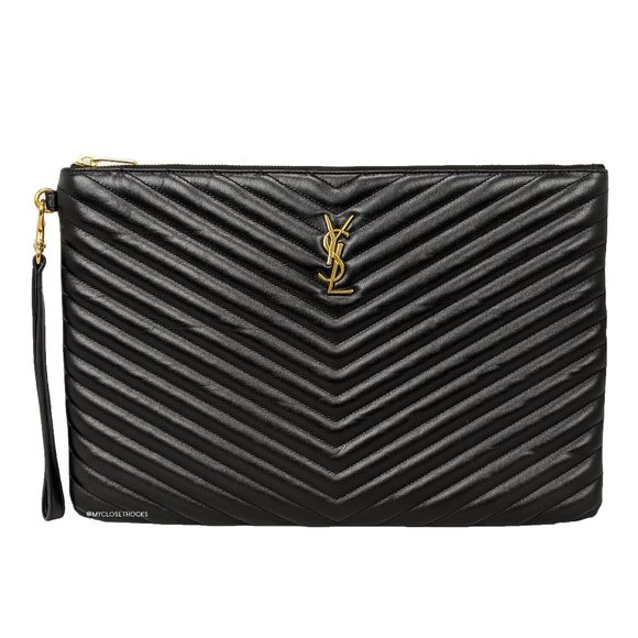 saint laurent Handbags - SOLD Saint Laurent Black Large Monongram Wristlet